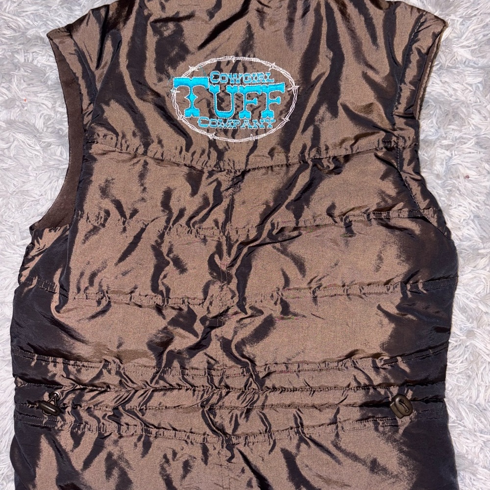 Cowgirl Tuff Brown Vest - Size Medium